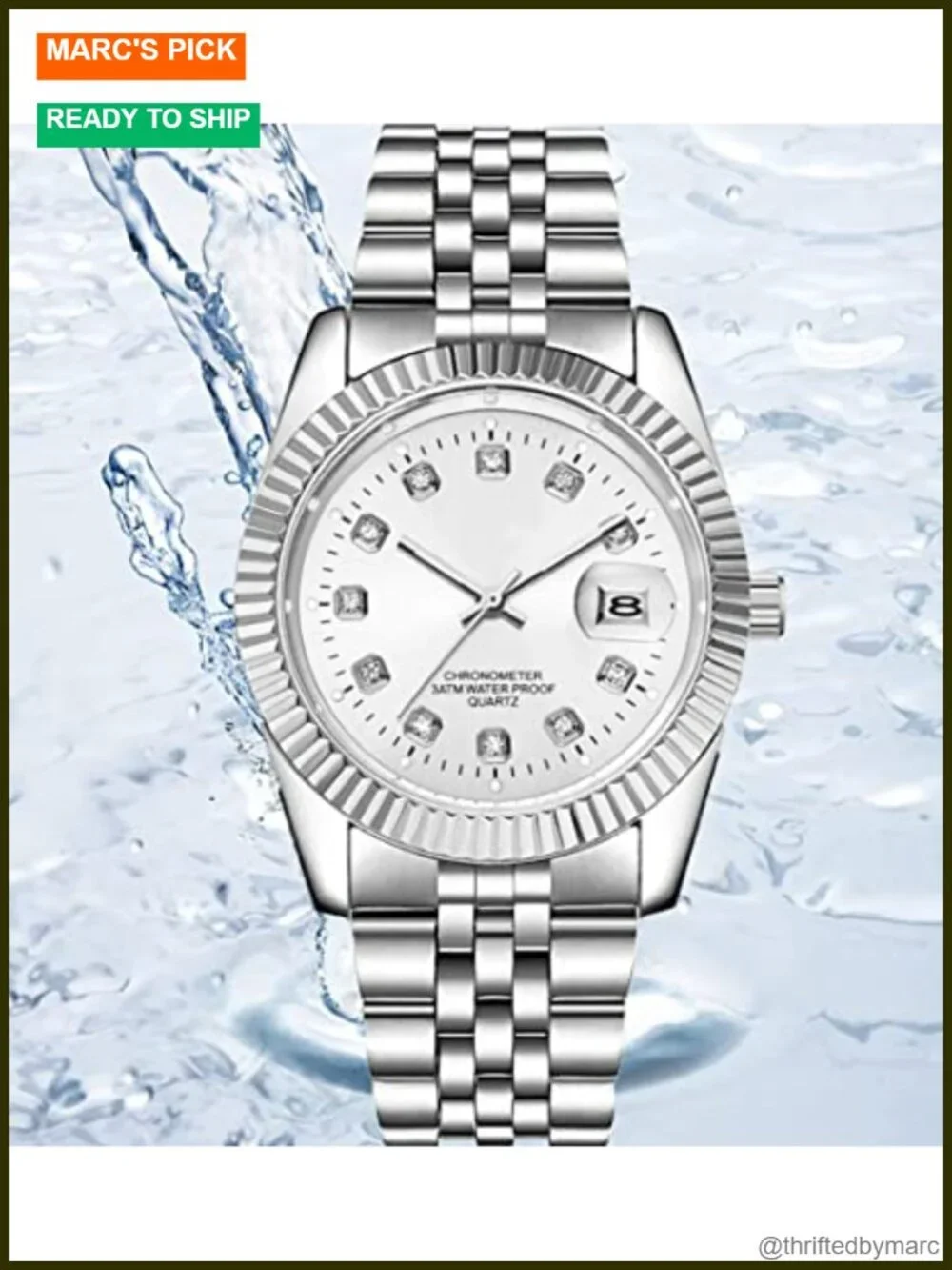 Men's Classic Analog Quartz Watch Date Stainless Steel Waterproof Casual